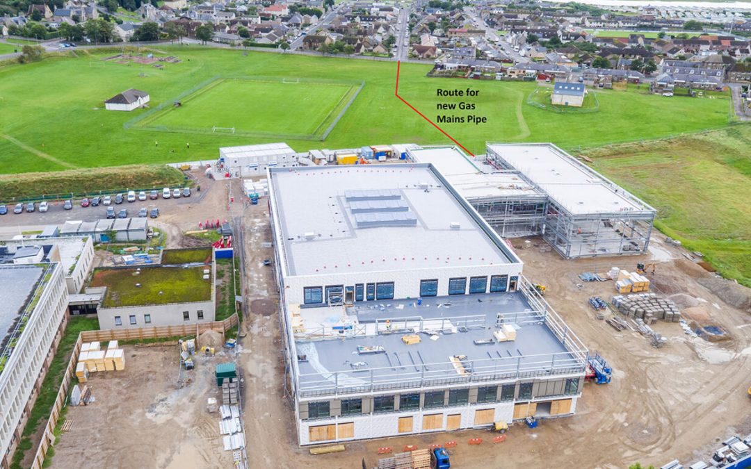 Gas mains work at new Lossiemouth High School site