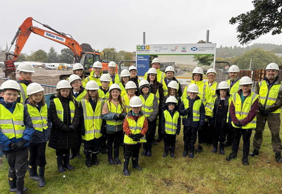Turf cutting ceremony marks official start of Forres Academy works
